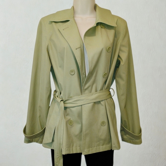 Braetan Light Green Double Breasted Trench Coat Women’s Size Small - Picture 1 of 9